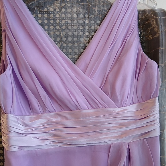 Tahari Arthur Levine lilac silk dress Size 4P NWT - Picture 2 of 8